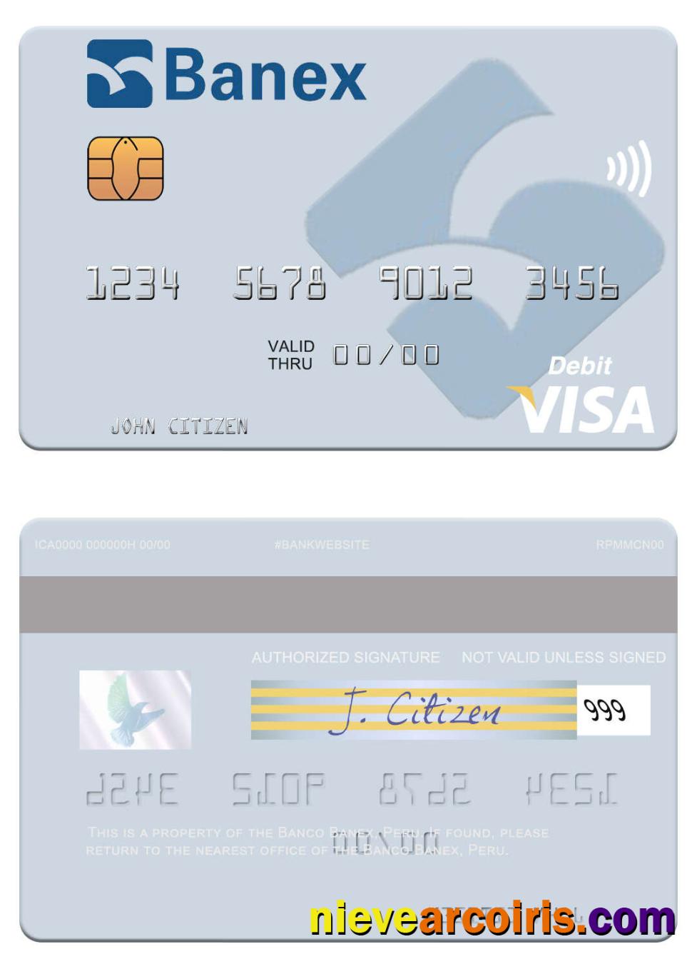 Peru Banco Banex visa debit card